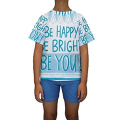 Motivation Positive Inspirational Kids  Short Sleeve Swimwear