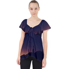 Nature Night Colorful Landscape Lace Front Dolly Top