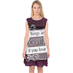 Beautiful Things Encourage Capsleeve Midi Dress by Sapixe