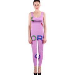 Pattern Desktop Sign Aerial One Piece Catsuit by Sapixe