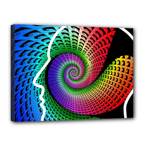 Head Spiral Self Confidence Canvas 16  X 12  by Sapixe