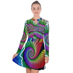 Head Spiral Self Confidence Long Sleeve Panel Dress by Sapixe