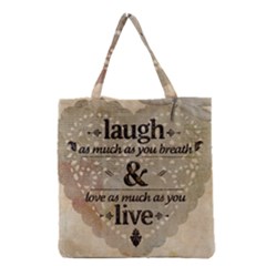 Motivational Calligraphy Grunge Grocery Tote Bag by Sapixe