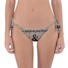 Motivational Calligraphy Grunge Reversible Bikini Bottom