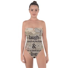 Motivational Calligraphy Grunge Tie Back One Piece Swimsuit