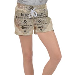 Motivational Calligraphy Grunge Women s Velour Lounge Shorts