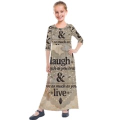 Motivational Calligraphy Grunge Kids  Quarter Sleeve Maxi Dress by Sapixe