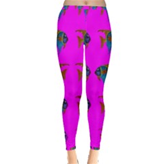 Opposite Way Fish Swimming Inside Out Leggings