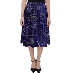 Networks Internet Social Folding Skater Skirt