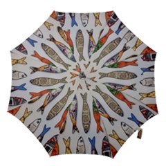 Fish Sardines Motive Pattern Hook Handle Umbrellas (small) by Sapixe