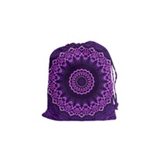 Mandala Purple Mandalas Balance Drawstring Pouches (small)  by Sapixe