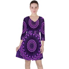 Mandala Purple Mandalas Balance Ruffle Dress