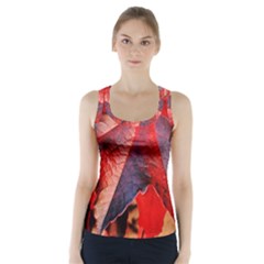 Wine Partner Wild Vine Leaves Plant Racer Back Sports Top by Sapixe