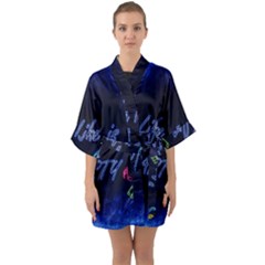 Beautiful Things Encourage Quarter Sleeve Kimono Robe by Sapixe