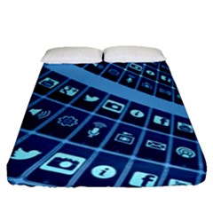 Mobile Phone Smartphone App Fitted Sheet (queen Size) by Sapixe