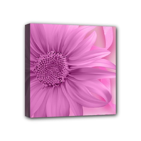 Flower Design Romantic Mini Canvas 4  X 4  by Sapixe