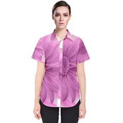Flower Design Romantic Women s Short Sleeve Shirt