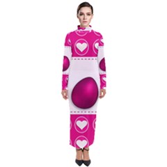 Love Celebration Easter Hearts Turtleneck Maxi Dress