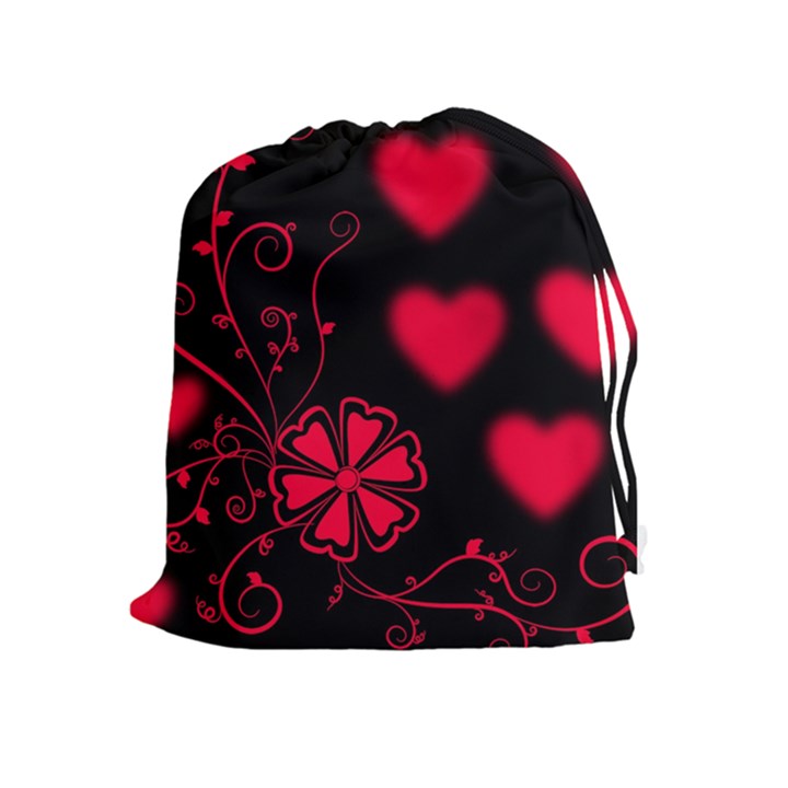 Background Hearts Ornament Romantic Drawstring Pouches (Extra Large)