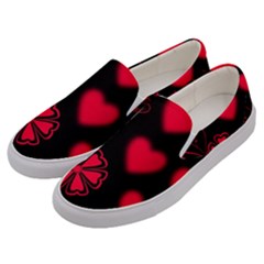 Background Hearts Ornament Romantic Men s Canvas Slip Ons