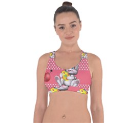 Illustration Rabbit Easter Cross String Back Sports Bra by Sapixe