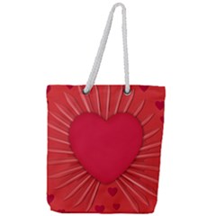 Background Texture Heart Love Full Print Rope Handle Tote (large)