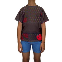 Design Background Reason Texture Kids  Short Sleeve Swimwear