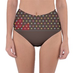 Design Background Reason Texture Reversible High-waist Bikini Bottoms by Sapixe