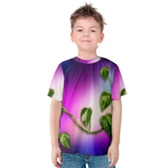 Leaves Green Leaves Background Kids  Cotton Tee