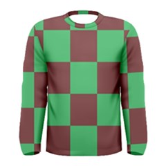 Background Checkers Squares Tile Men s Long Sleeve Tee