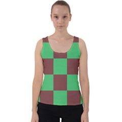 Background Checkers Squares Tile Velvet Tank Top