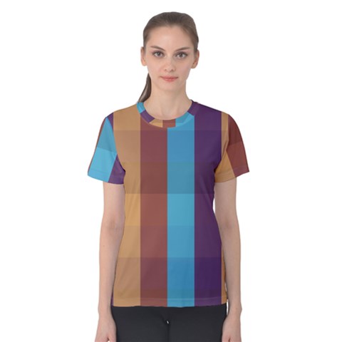 Background Desktop Squares Women s Cotton Tee by Sapixe