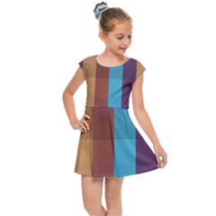 Background Desktop Squares Kids Cap Sleeve Dress
