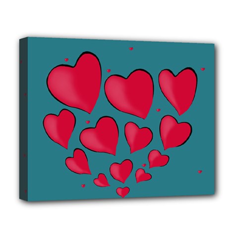 Background Desktop Hearts Heart Deluxe Canvas 20  X 16   by Sapixe