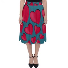 Background Desktop Hearts Heart Folding Skater Skirt by Sapixe