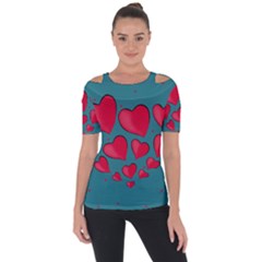 Background Desktop Hearts Heart Short Sleeve Top by Sapixe