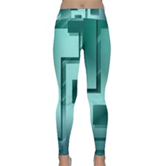 Green Figures Rectangles Squares Mirror Classic Yoga Leggings by Sapixe