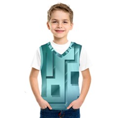 Green Figures Rectangles Squares Mirror Kids  Sportswear by Sapixe