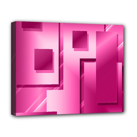 Pink Figures Rectangles Squares Mirror Deluxe Canvas 20  X 16  