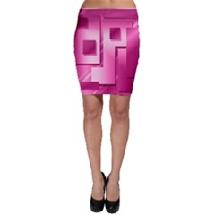 Pink Figures Rectangles Squares Mirror Bodycon Skirt by Sapixe