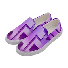 Purple Figures Rectangles Geometry Squares Women s Canvas Slip Ons by Sapixe