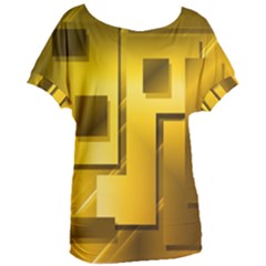 Yellow Gold Figures Rectangles Squares Mirror Women s Oversized Tee by Sapixe