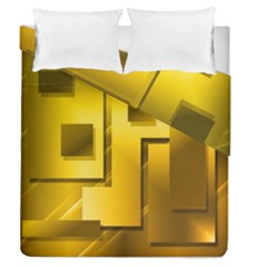 Yellow Gold Figures Rectangles Squares Mirror Duvet Cover Double Side (queen Size)