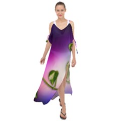 Leaves Green Leaves Background Maxi Chiffon Cover Up Dress by Sapixe