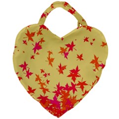 Leaves Autumn Maple Drop Listopad Giant Heart Shaped Tote by Sapixe