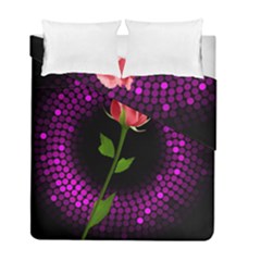 Rosa Black Background Flash Lights Duvet Cover Double Side (full/ Double Size) by Sapixe