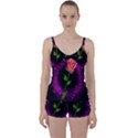 Rosa Black Background Flash Lights Tie Front Two Piece Tankini View1