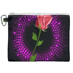 Rosa Black Background Flash Lights Canvas Cosmetic Bag (xxl)