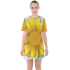 Plant Flower Flowers Bokeh Sky Sixties Short Sleeve Mini Dress by Sapixe