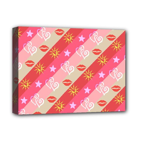 Background Desktop Pink Sun Stars Deluxe Canvas 16  X 12   by Sapixe